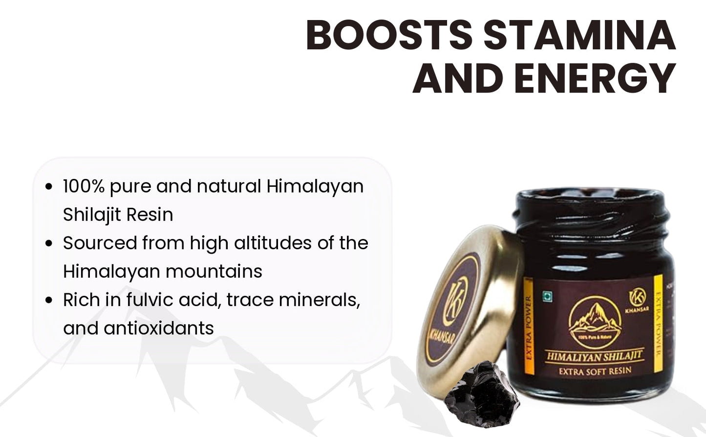 KHANSAR Himalayan Shilajit Resin - 40g  3pcs Combo