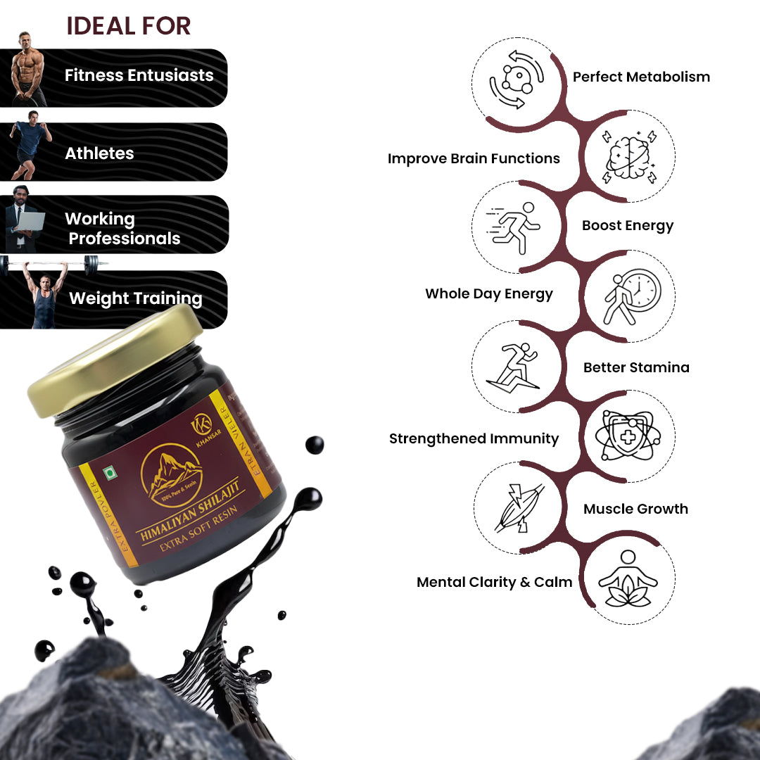 KHANSAR Himalayan Shilajit Resin - 40g Each • Total 3 Packs