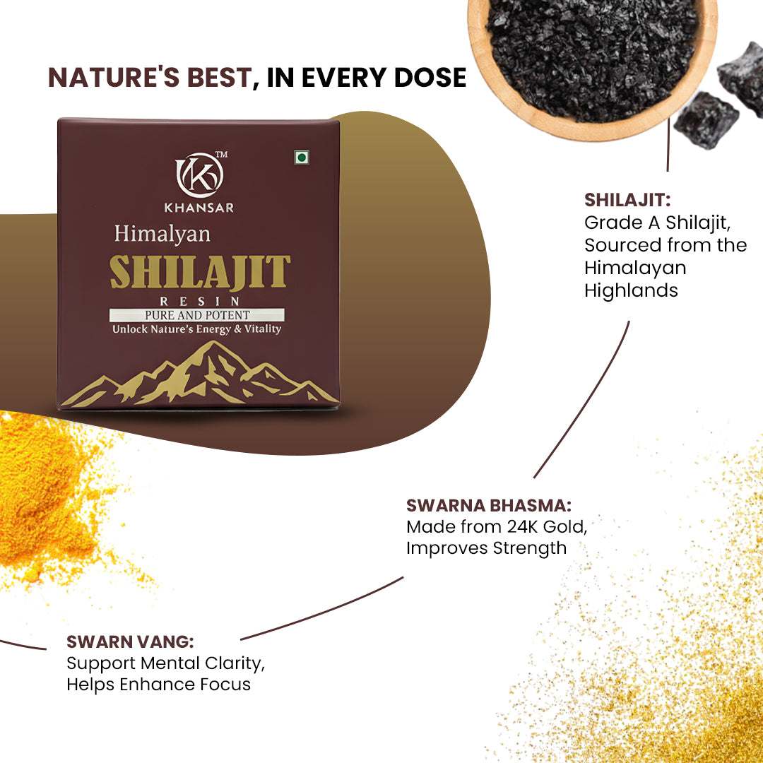 KHANSAR Himalayan Shilajit Resin - 40g Each • Total 3 Packs