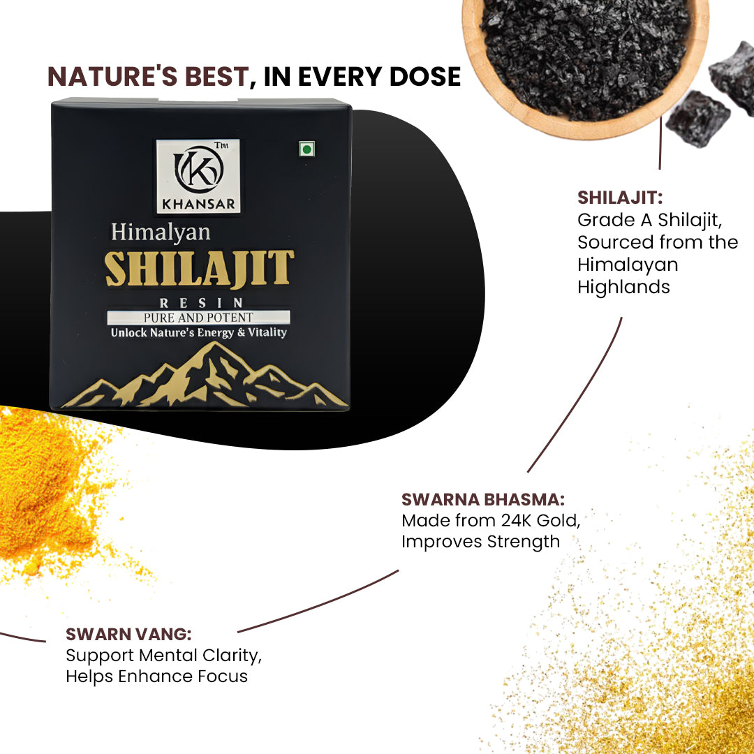 Khansar Himalayan Black Shilajit –10g Each • Total 3 Packs
