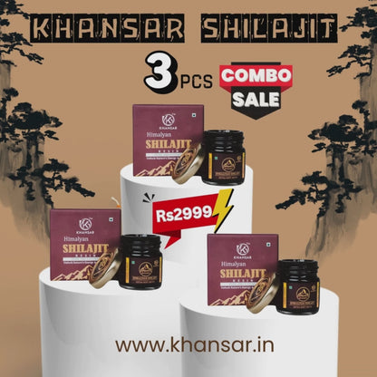 KHANSAR Himalayan Shilajit Resin - 40g  3pcs Combo
