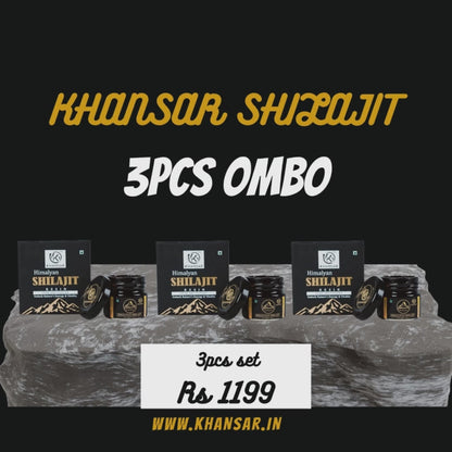 KHANSAR Himalayan Shilajit Resin - 10g 3piece Combos